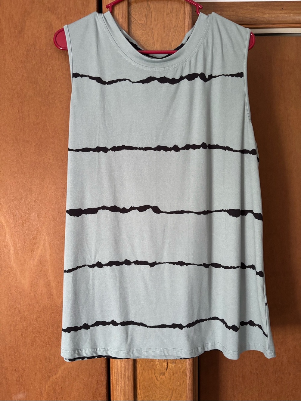Sleeveless Stripe Tank Top - mint & Black